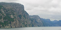 looking down lysefjord towards pulpit rock